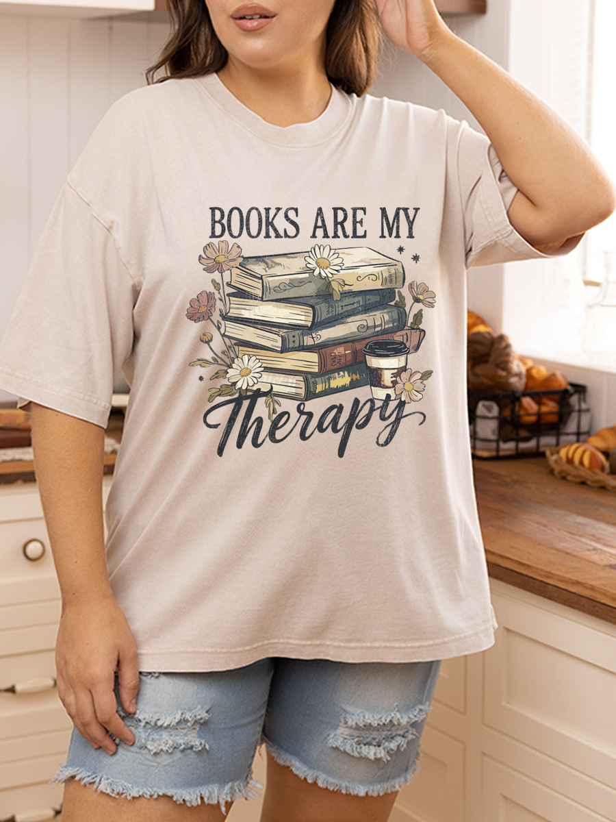 Vintage Book Lover Oversize Washed T-Shirt