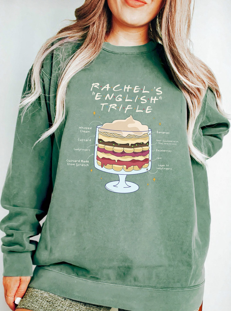 Vintage Friends English Trifle Oversize Graphic Sweatshirt