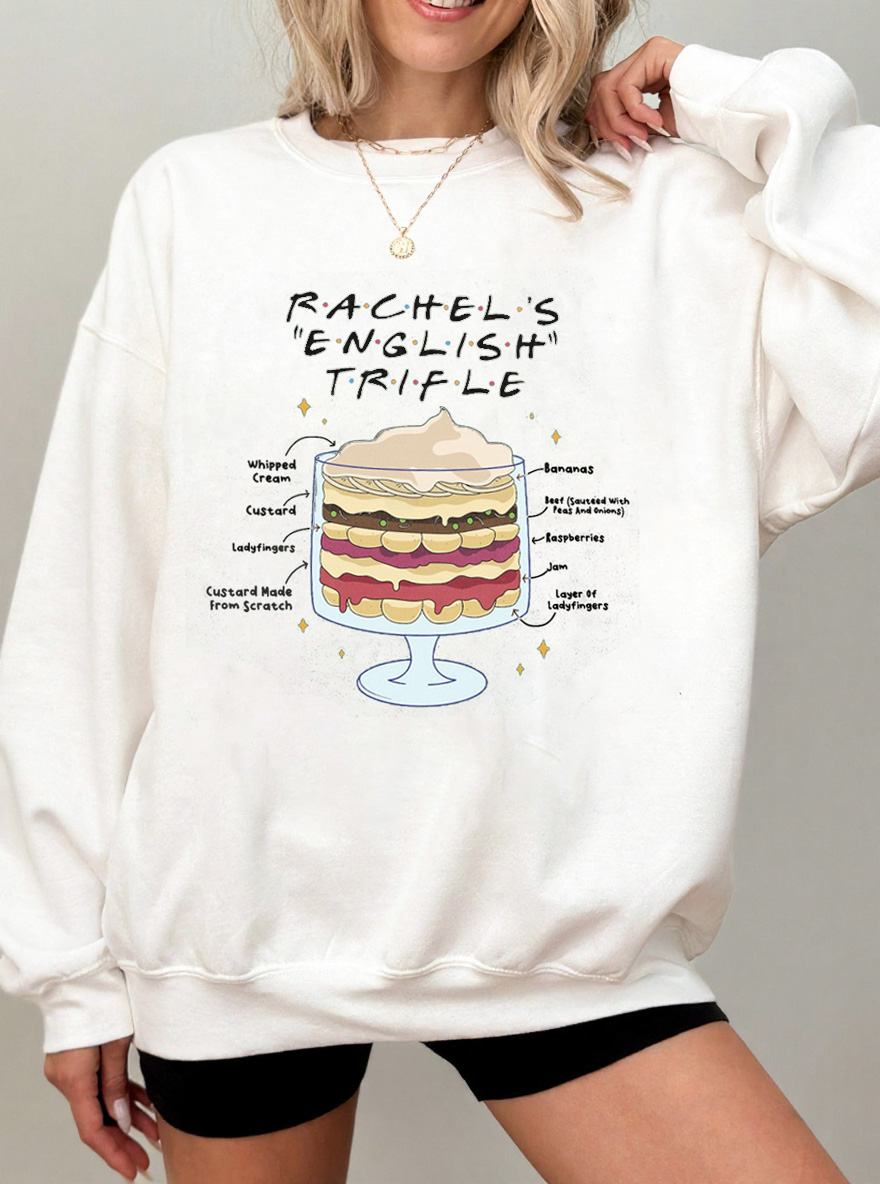 Vintage Friends English Trifle Oversize Graphic Sweatshirt