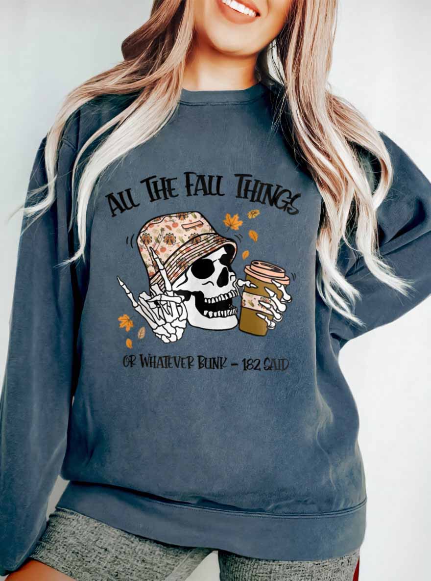 Vintage All The Fall Things Oversize Graphic Sweatshirt