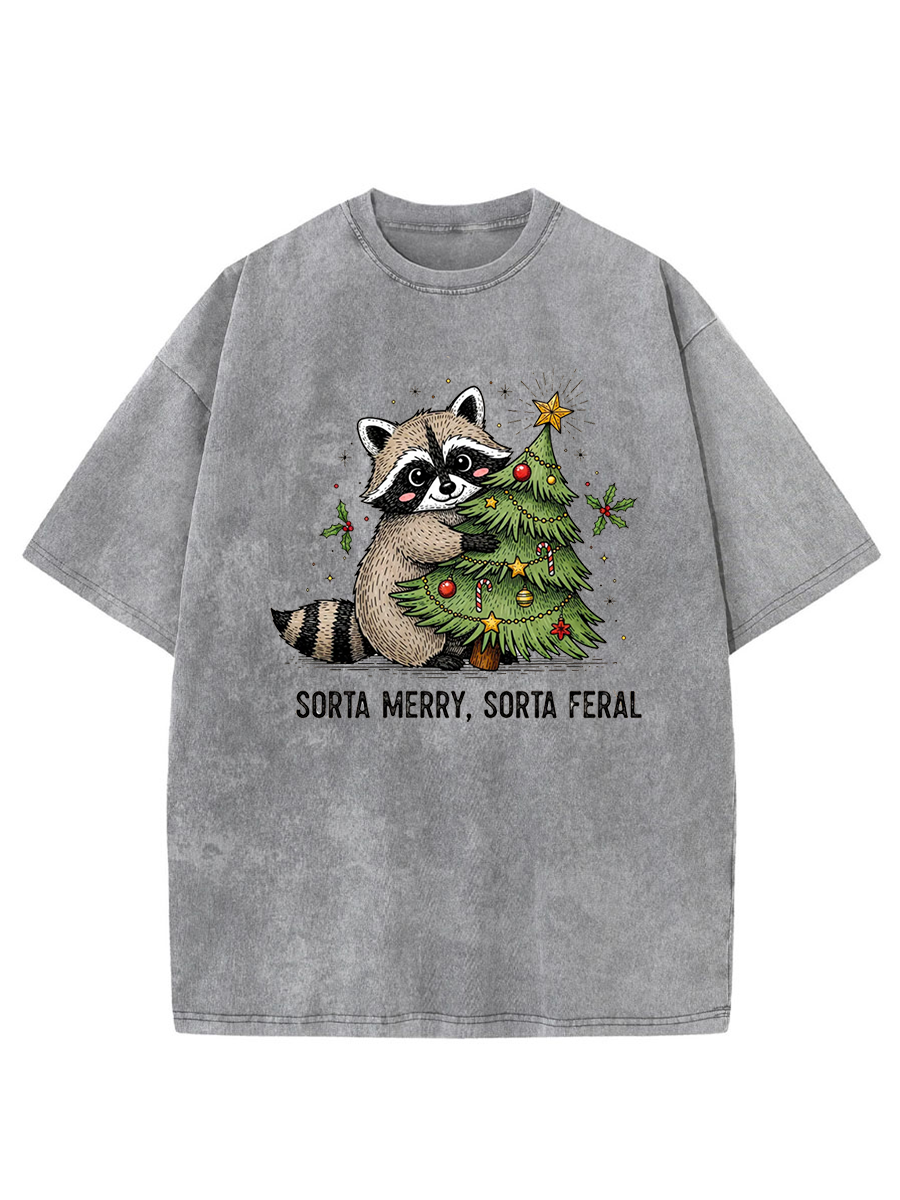 Vintage Sorta Merry Sorta Feral Oversize Washed T-Shirt