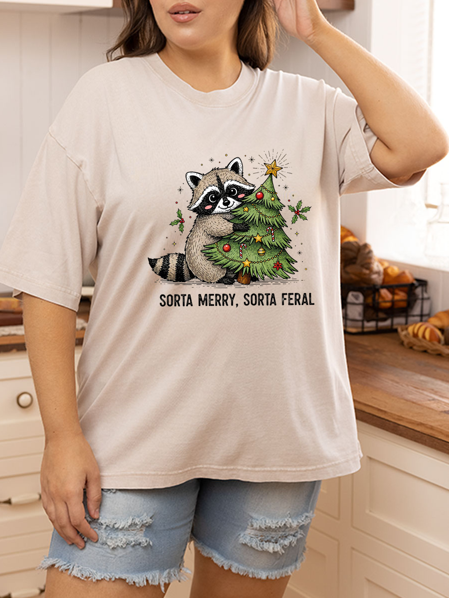 Vintage Sorta Merry Sorta Feral Oversize Washed T-Shirt