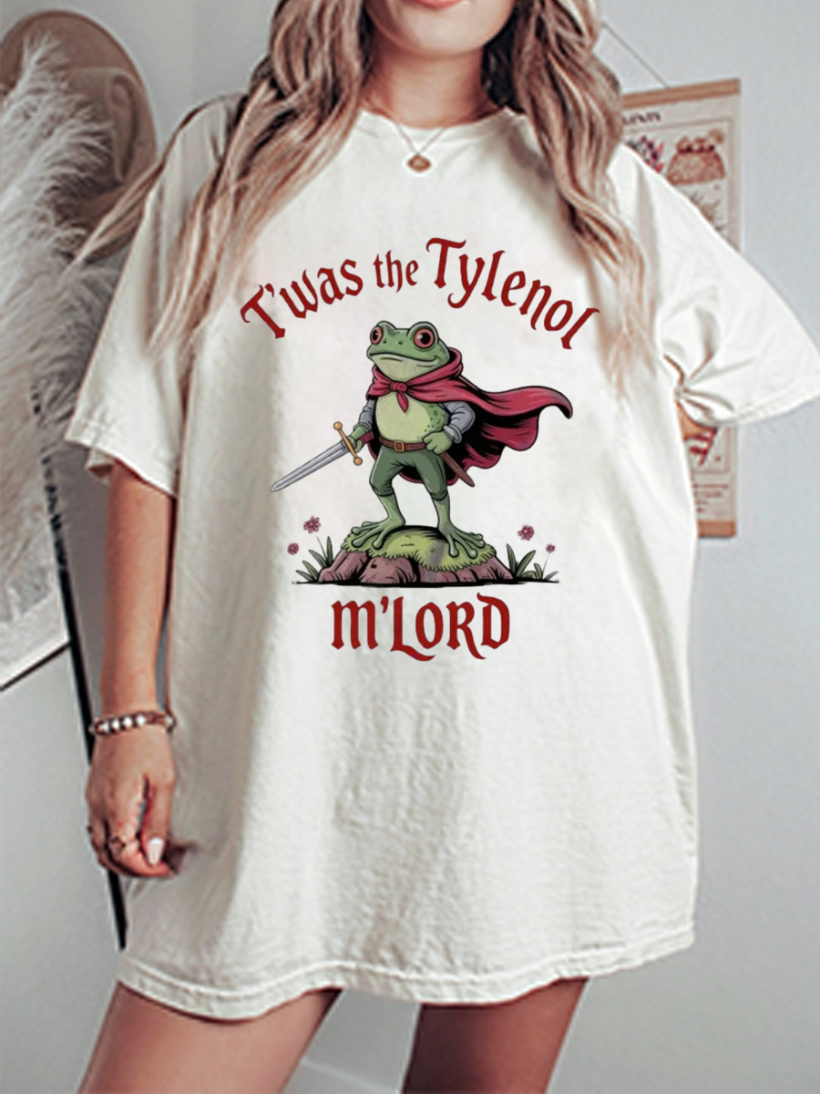 Vintage Twas The Tylenol M'Lord Oversize Graphic Tee