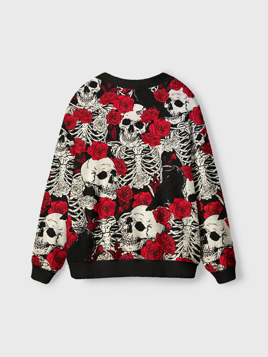 Vintage Skull Rose Cardigan Sweaters