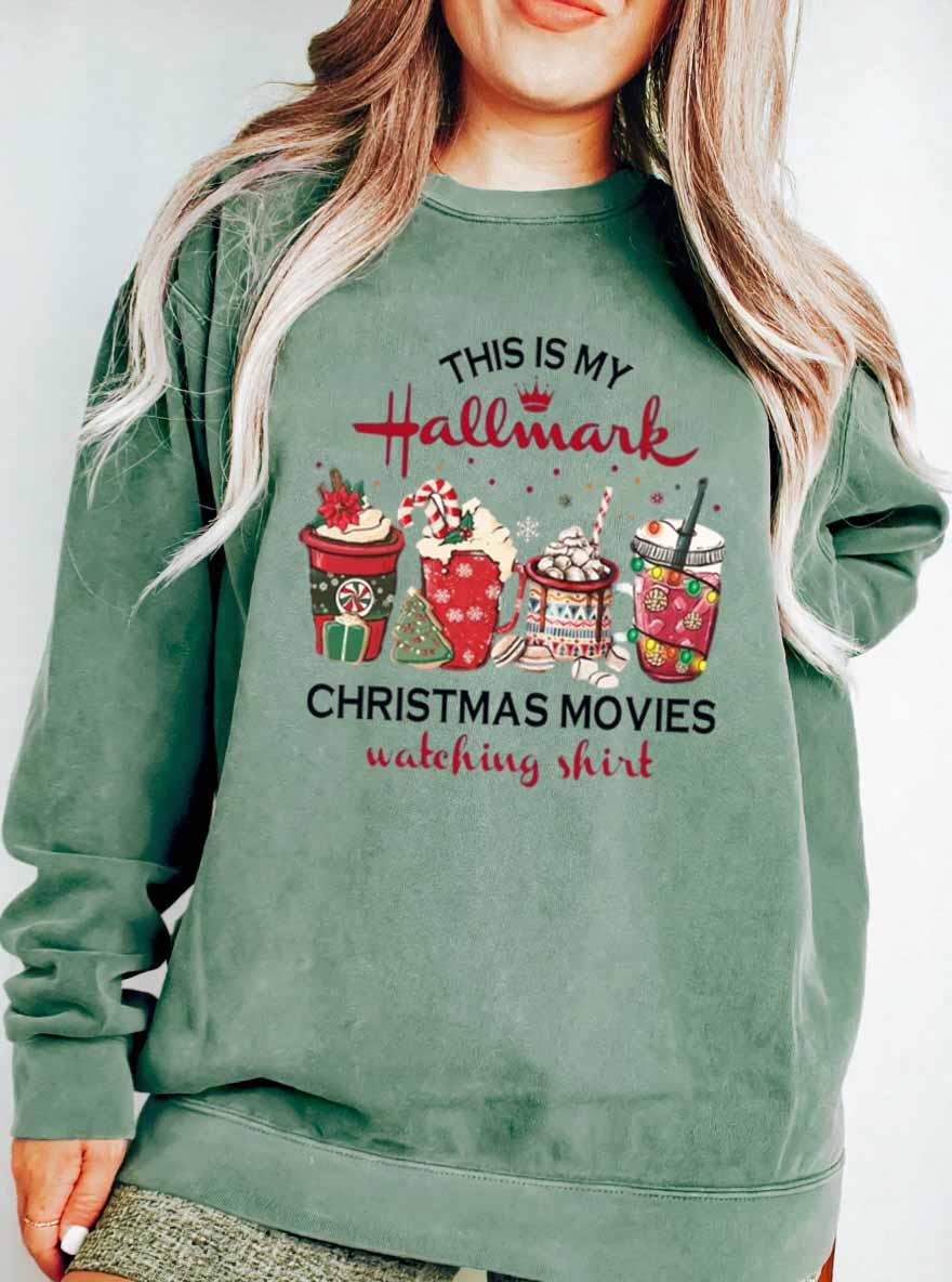 Vintage This Is My Movie Watching Oversize Graphic Sweatshirt