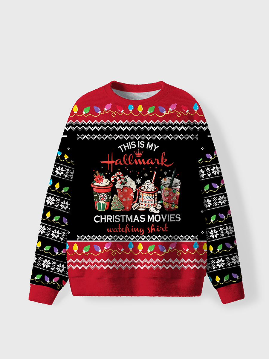 Vintage This Is My Movie Watching Ugly Sweater