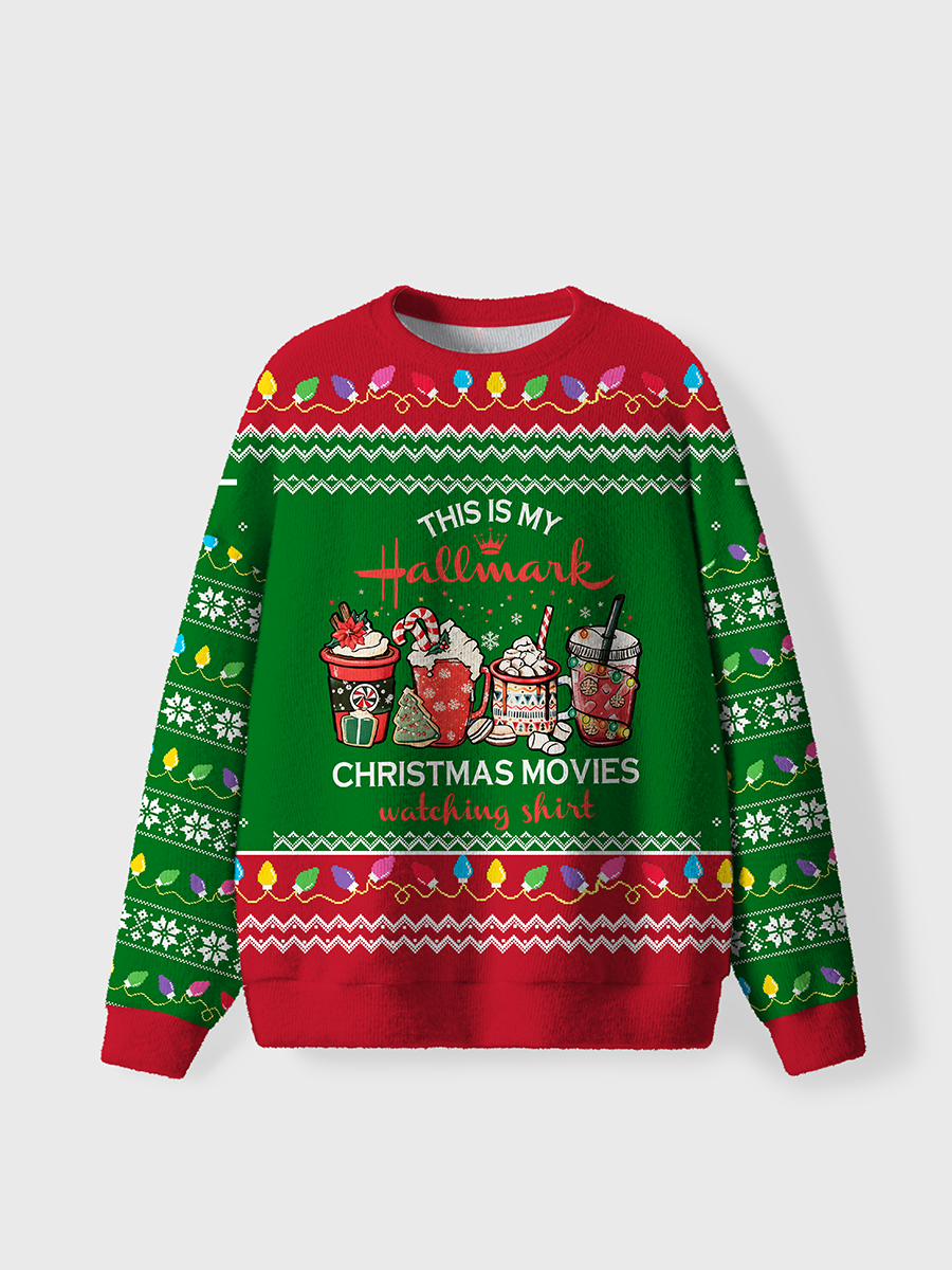 Vintage This Is My Movie Watching Ugly Sweater