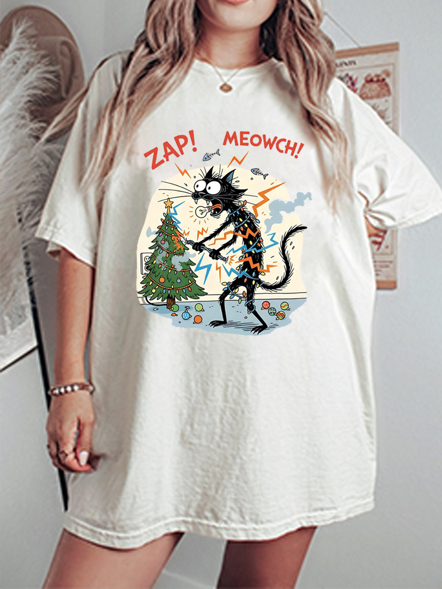 Vintage Zap! Meowch! Oversize Graphic Tee