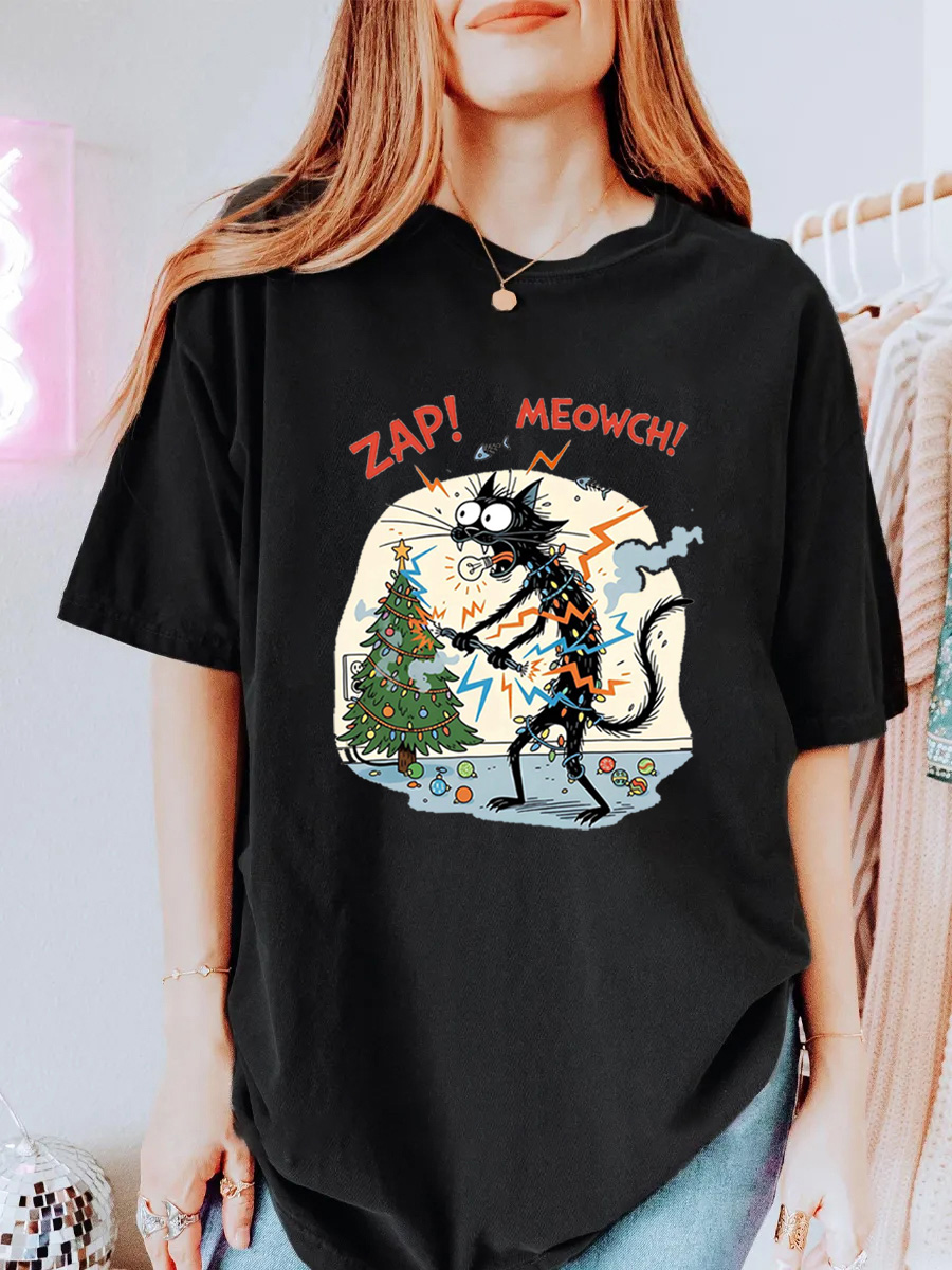 Vintage Zap! Meowch! Oversize Graphic Tee