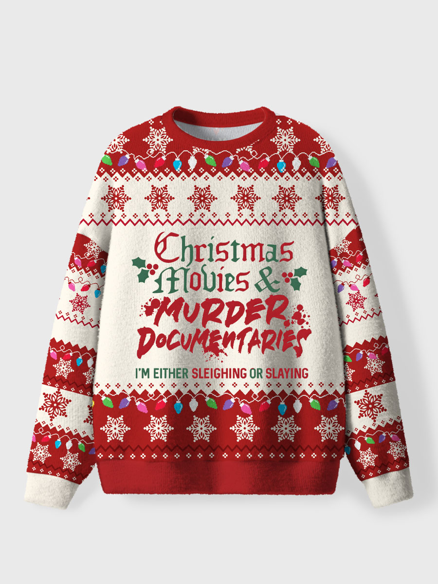 Vintage Christmas And Murder Ugly Sweater