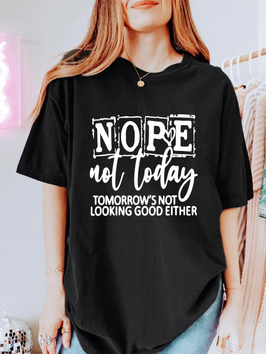 Vintage Nope Not Today Oversize Graphic Tee