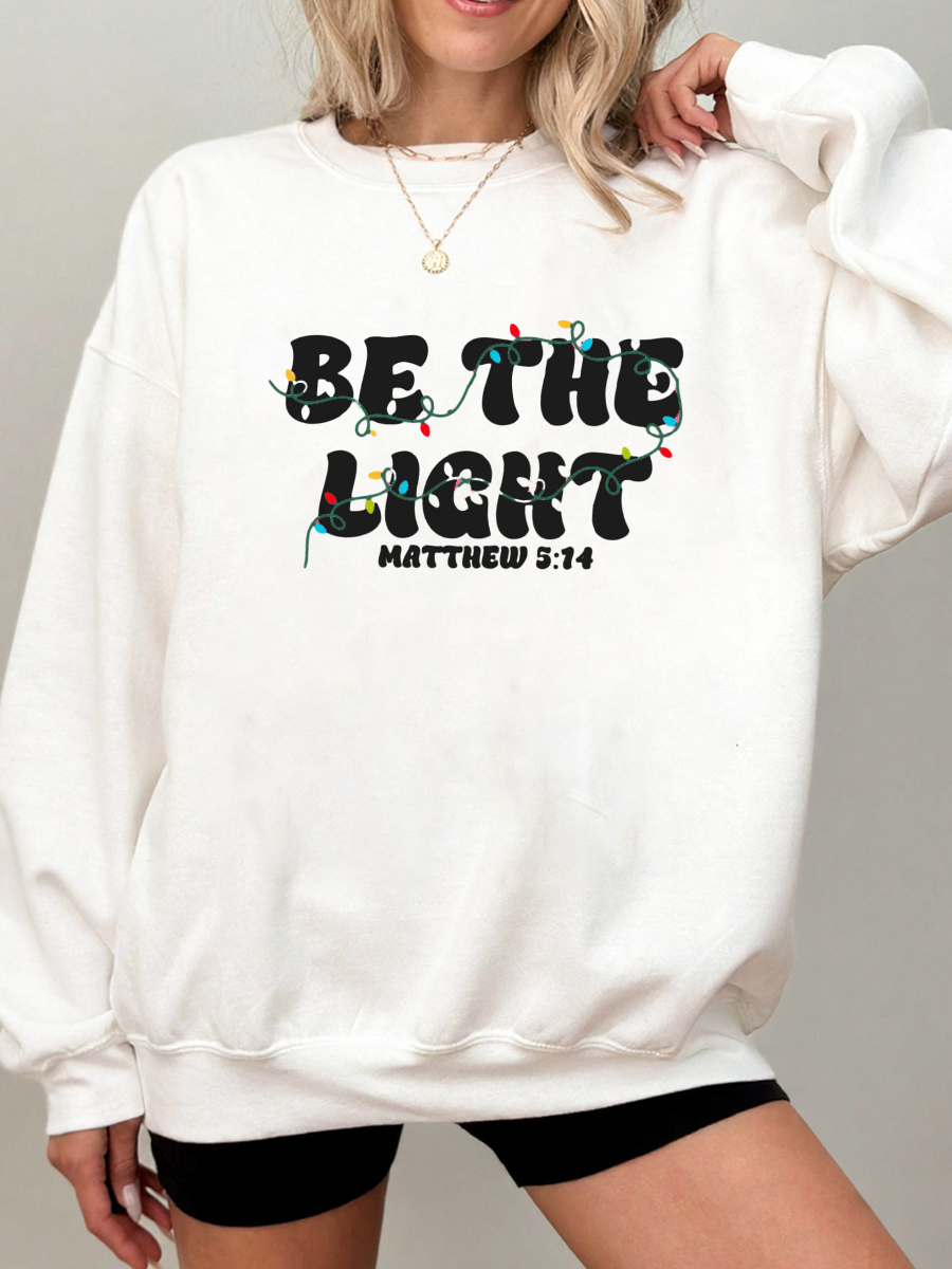 Vintage Be The Light Oversize Graphic Sweatshirt