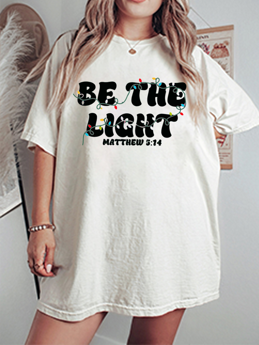 Vintage Be The Light Oversize Graphic Tee