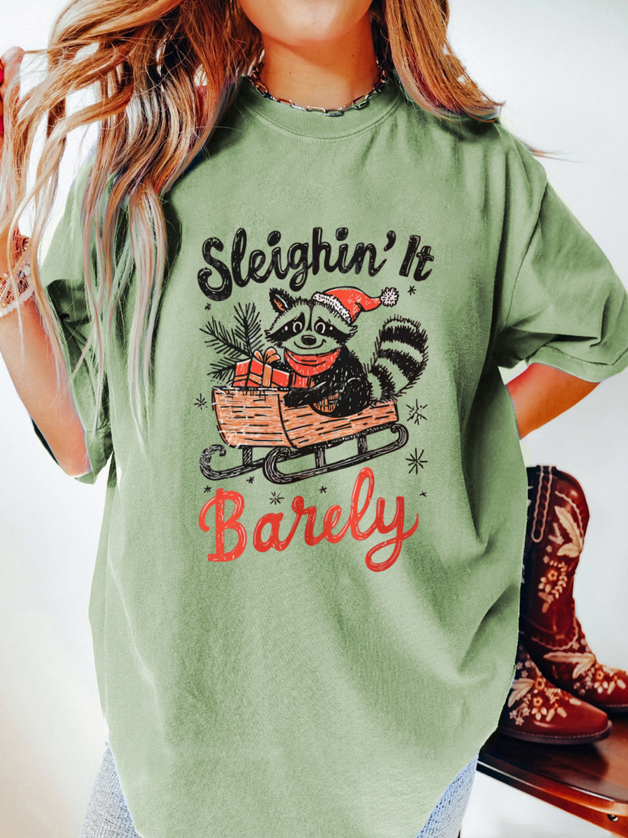 Vintage Holiday Humor Oversize Graphic Tee