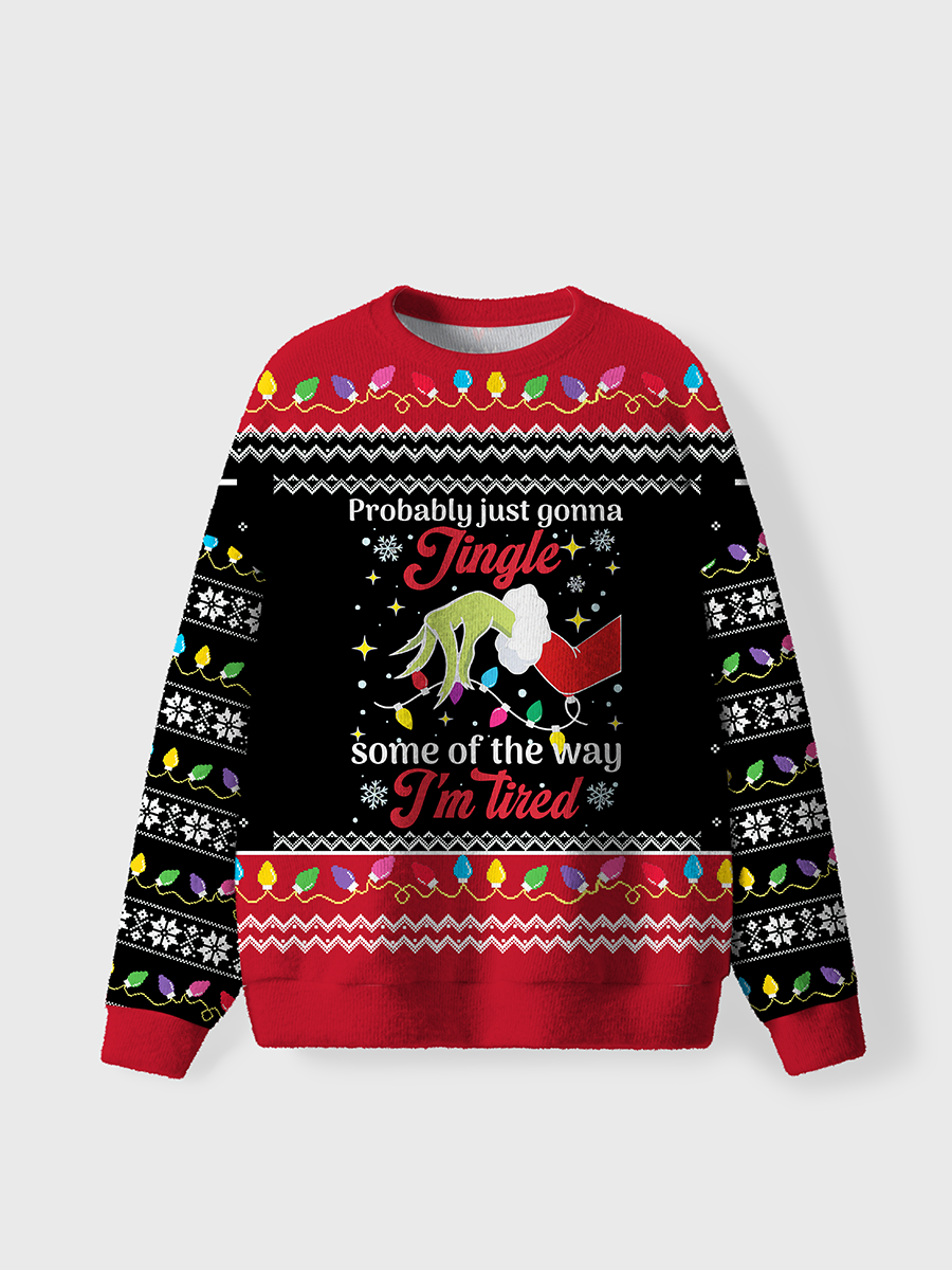 Vintage I'm Tired Christmas Ugly Sweater