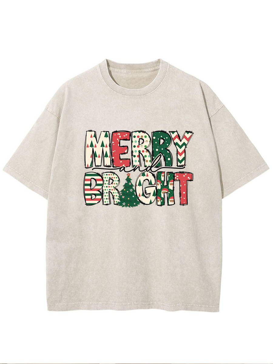 Vintage Merry And Bright Oversize Washed T-Shirt