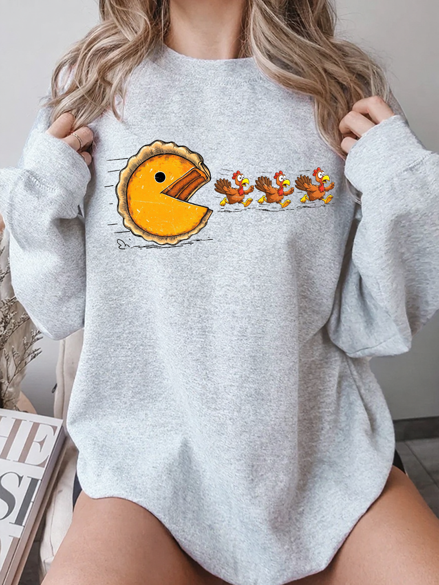 Vintage Pumpkin Season Thanksgiving Oversize Graphic Sweatshirt