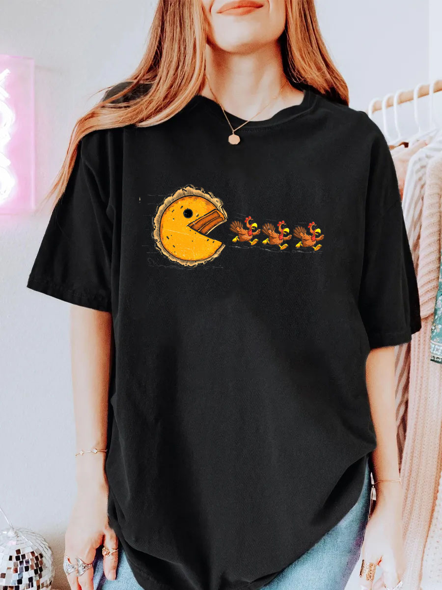 Vintage Pumpkin Season Thanksgiving Oversize Graphic Tee
