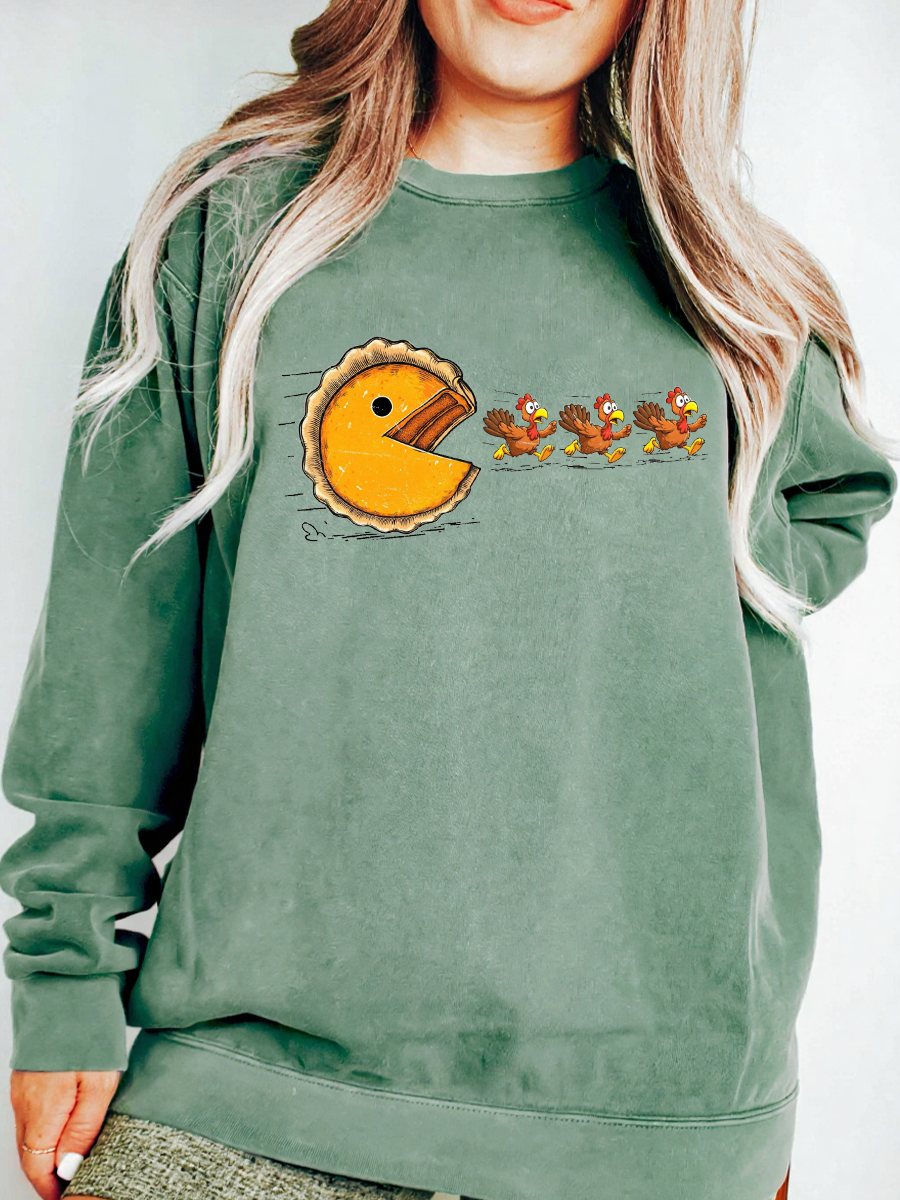 Vintage Pumpkin Season Thanksgiving Oversize Graphic Sweatshirt