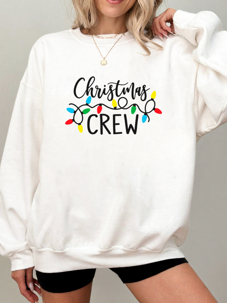 Vintage Christmas Crew Oversize Graphic Sweatshirt
