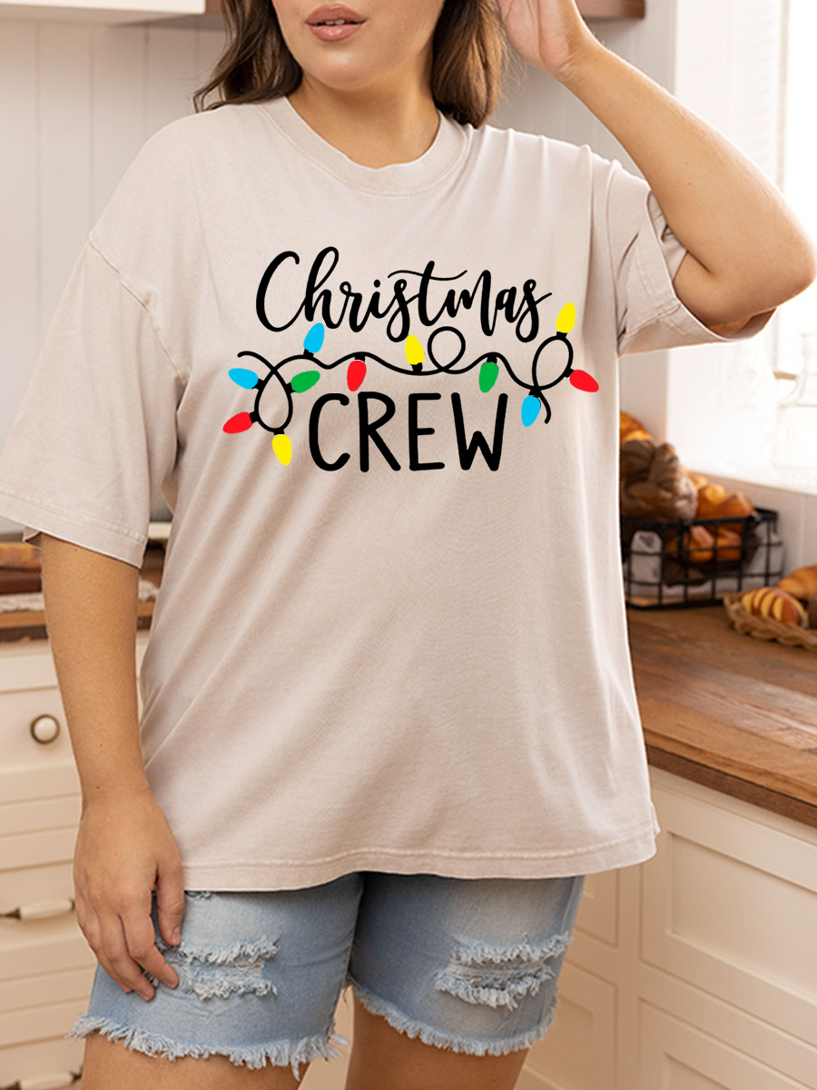 Vintage Christmas Crew Oversize Washed T-Shirt