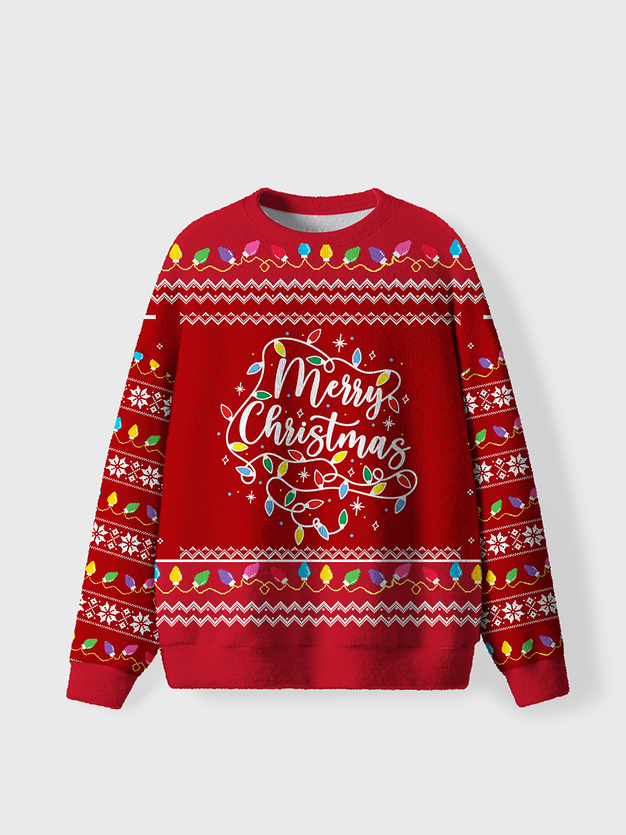 Vintage Merry Christmas Light Ugly Sweater
