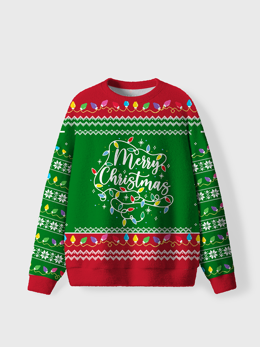 Vintage Merry Christmas Light Ugly Sweater