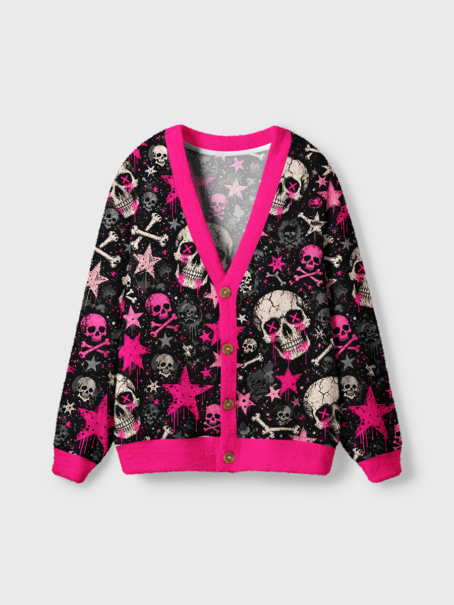 Vintage Punk Rock Skull Cardigan Sweaters