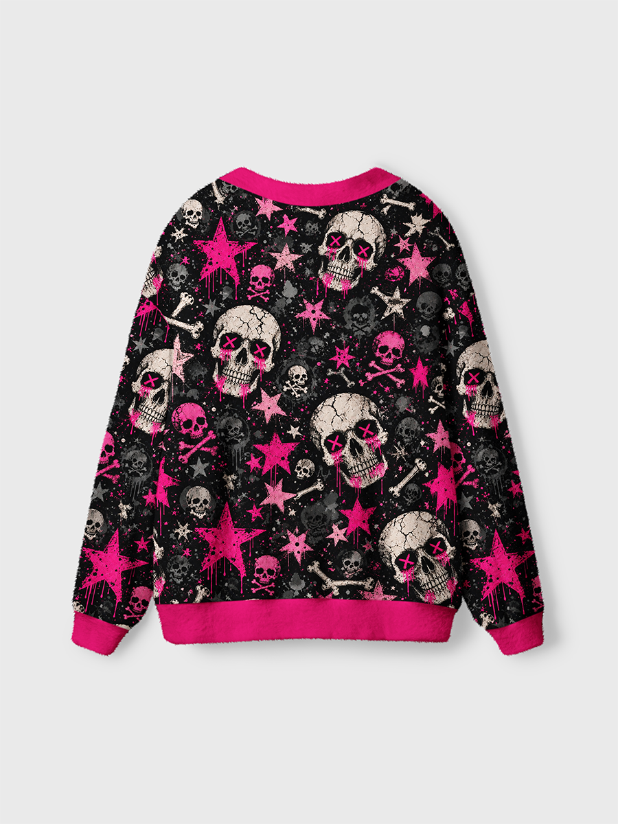 Vintage Punk Rock Skull Cardigan Sweaters
