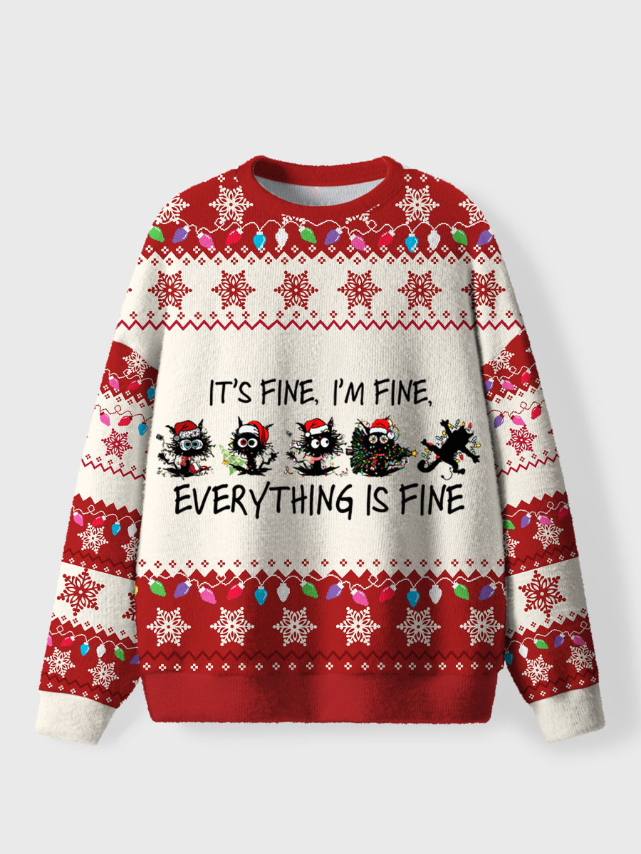 Vintage It’s Fine I’m Fine Ugly Sweater