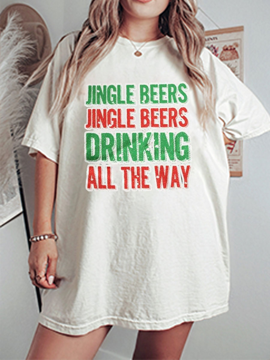 Vintage Jingle Bell Song Oversize Graphic Tee