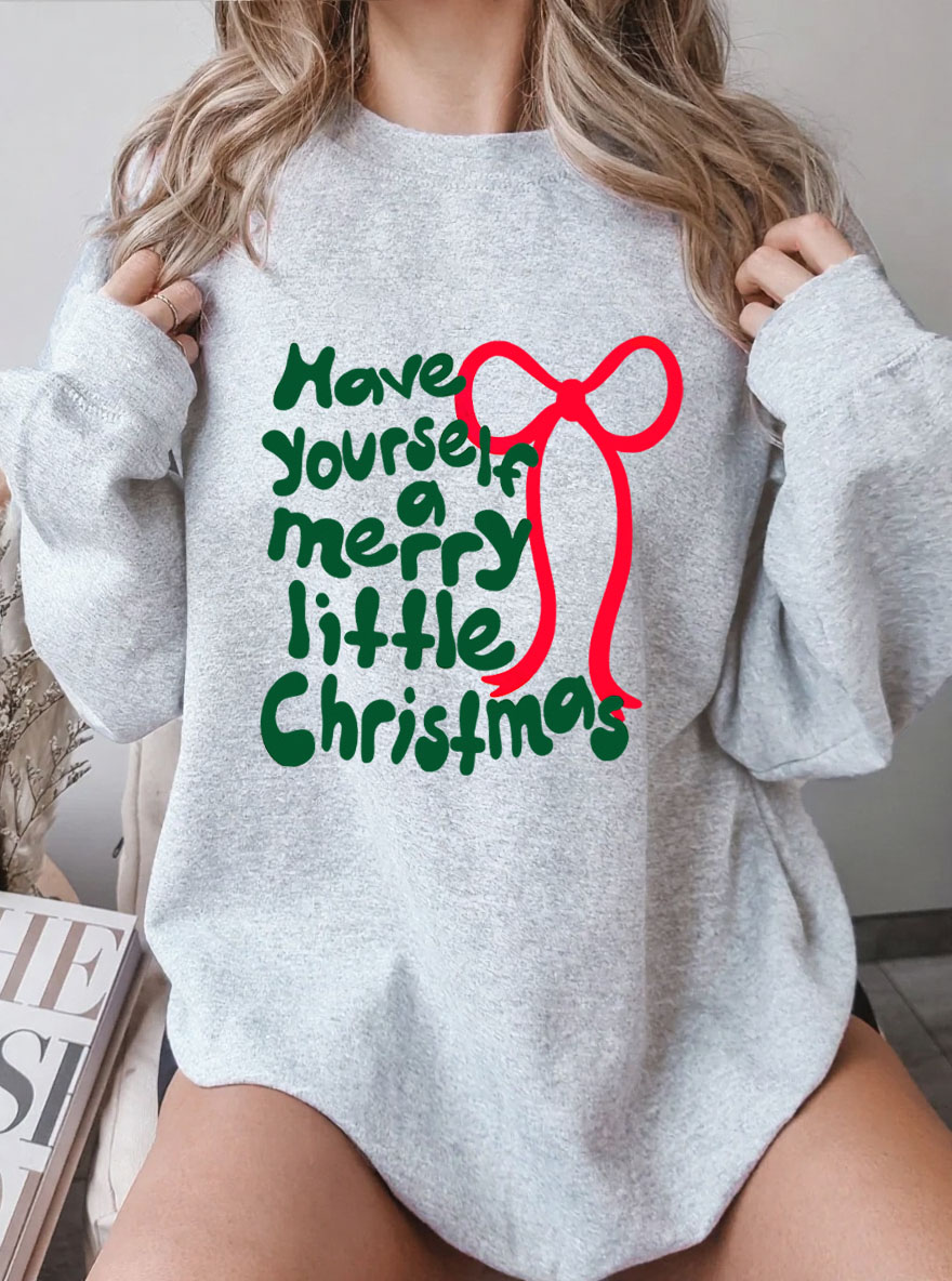 Vintage Merry Little Christmas Oversize Graphic Sweatshirt