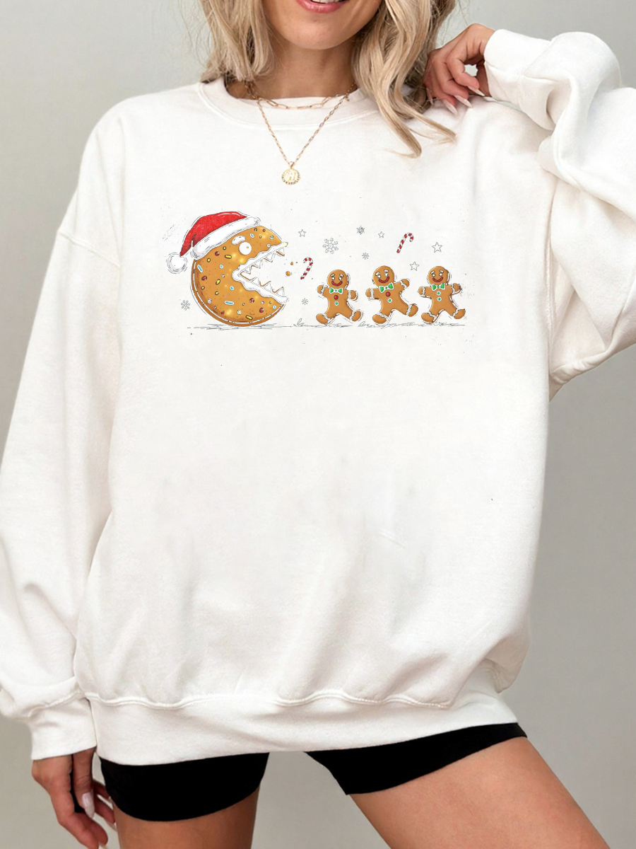 Vintage Gingerbread Cookies Oversize Graphic Sweatshirt