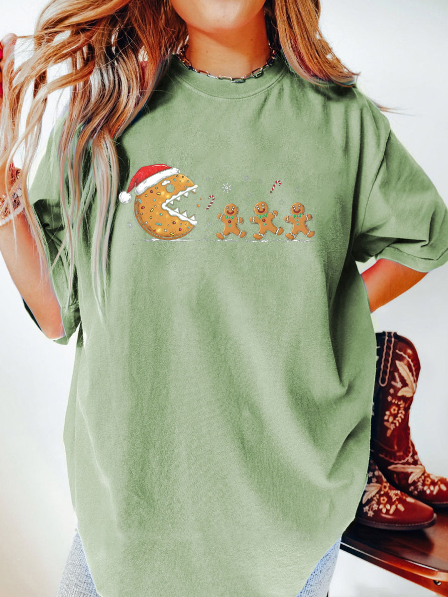 Vintage Gingerbread Cookies Oversize Graphic Tee