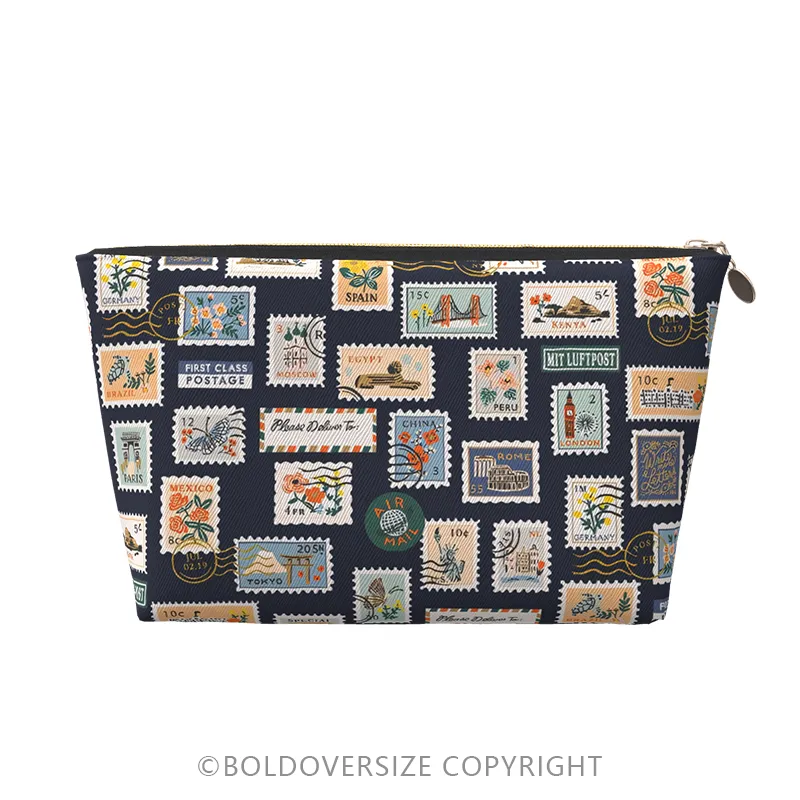 Vintage Postage Stamps Makeup Bags