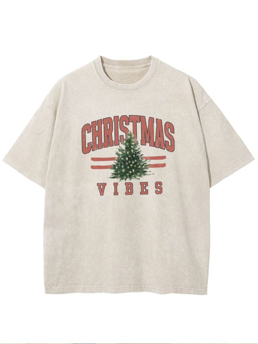 Vintage Christmas Vibes Oversize Washed T-Shirt