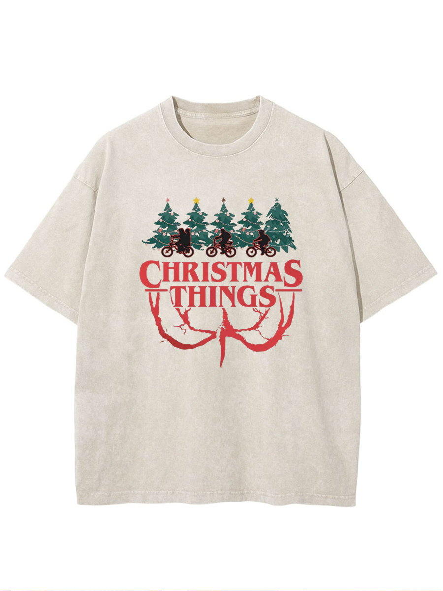 Vintage Christmas Things Oversize Washed T-Shirt