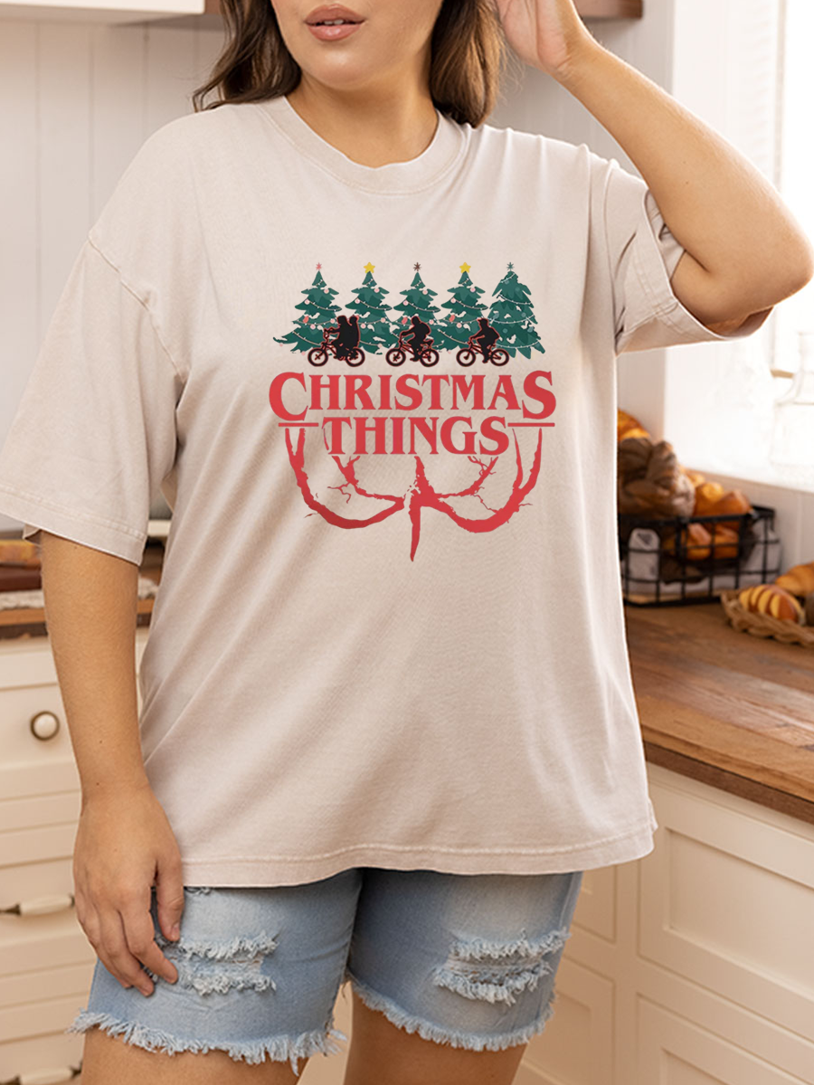 Vintage Christmas Things Oversize Washed T-Shirt