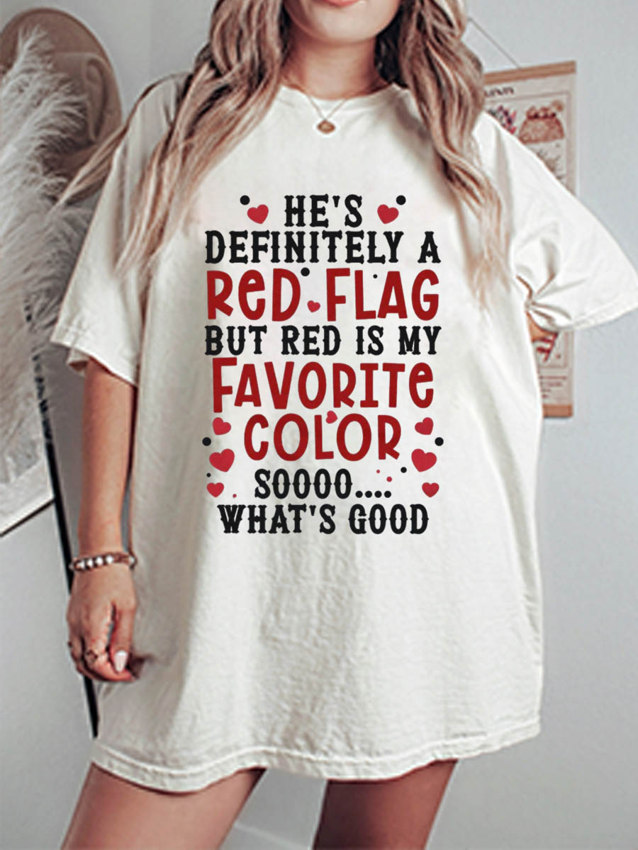 Vintage He's A Red Flag Oversize Graphic Tee