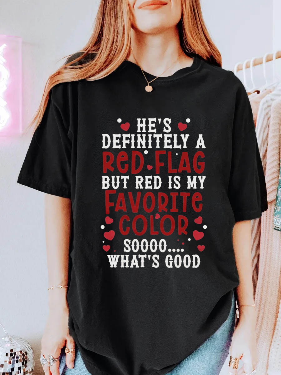 Vintage He's A Red Flag Oversize Graphic Tee
