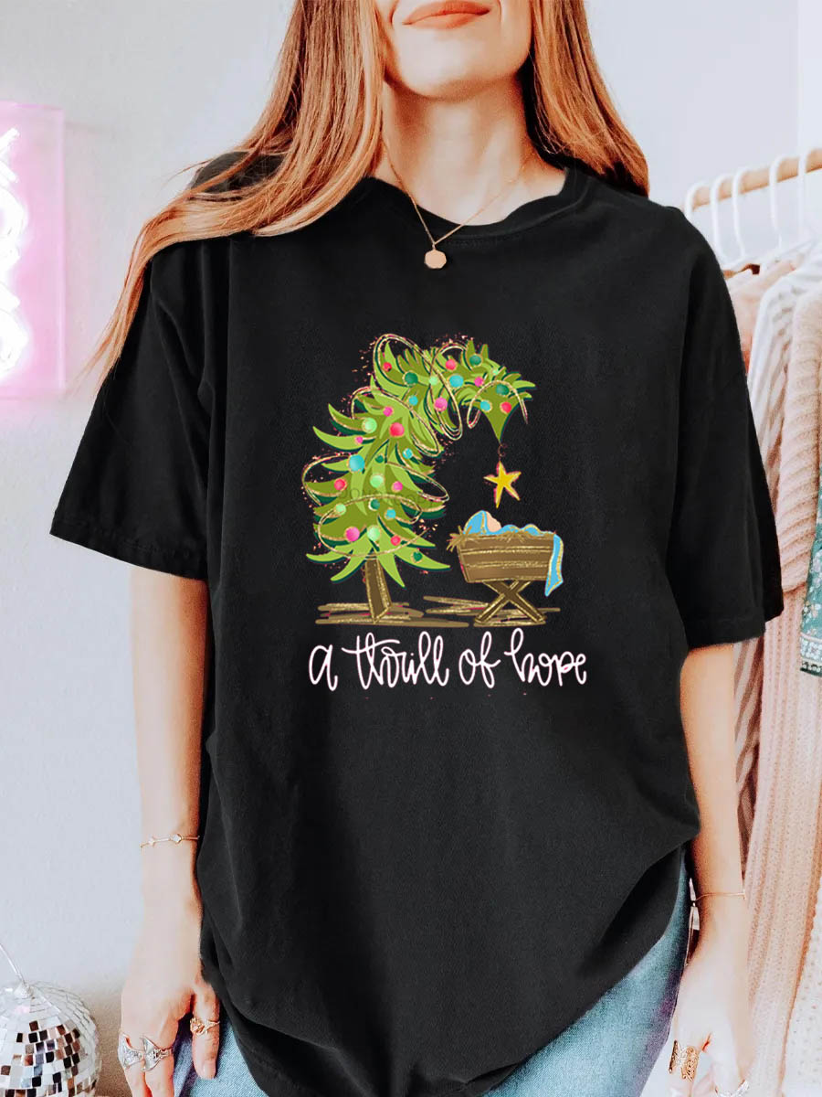 Vintage A Thrill Of Hope Oversize Graphic Tee