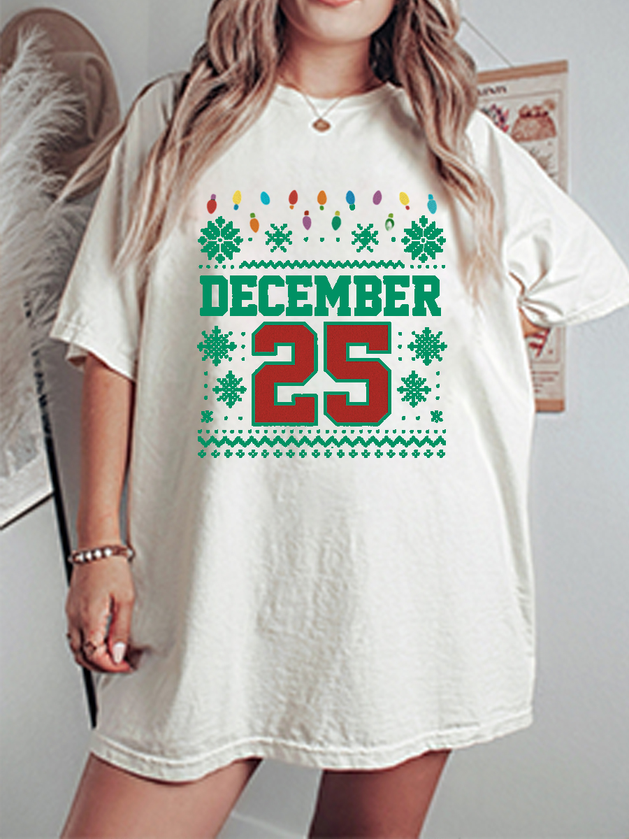 Vintage December 25 Oversize Graphic Tee