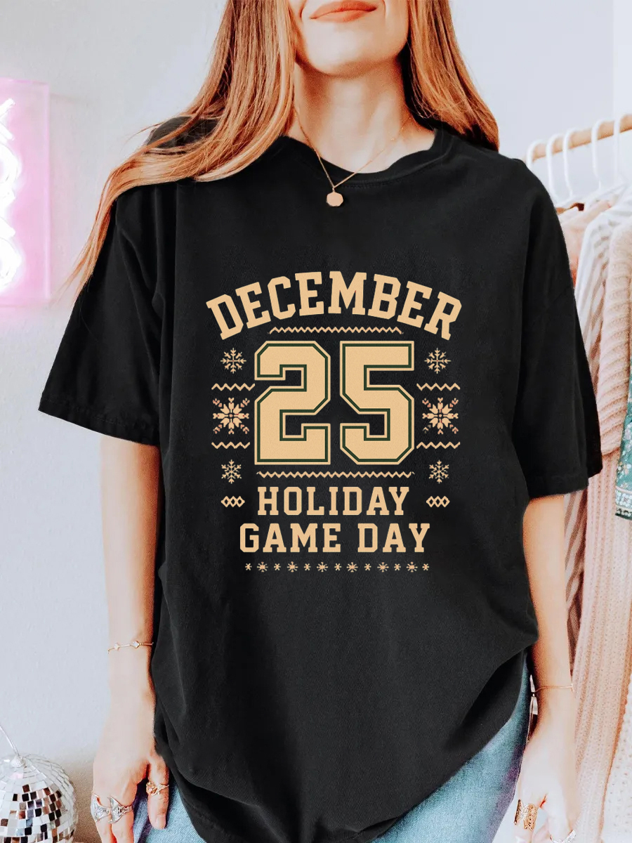 Vintage Holiday Game Day Oversize Graphic Tee