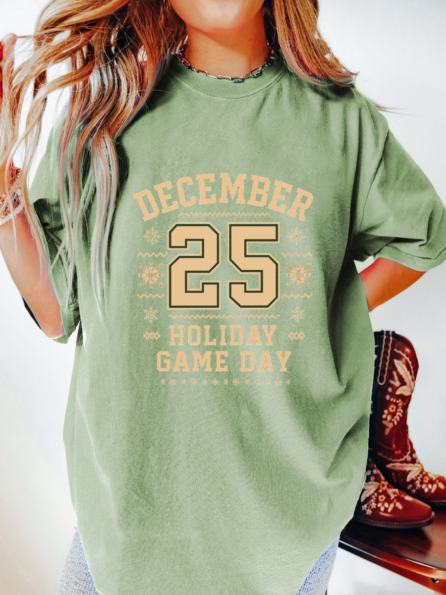 Vintage Holiday Game Day Oversize Graphic Tee