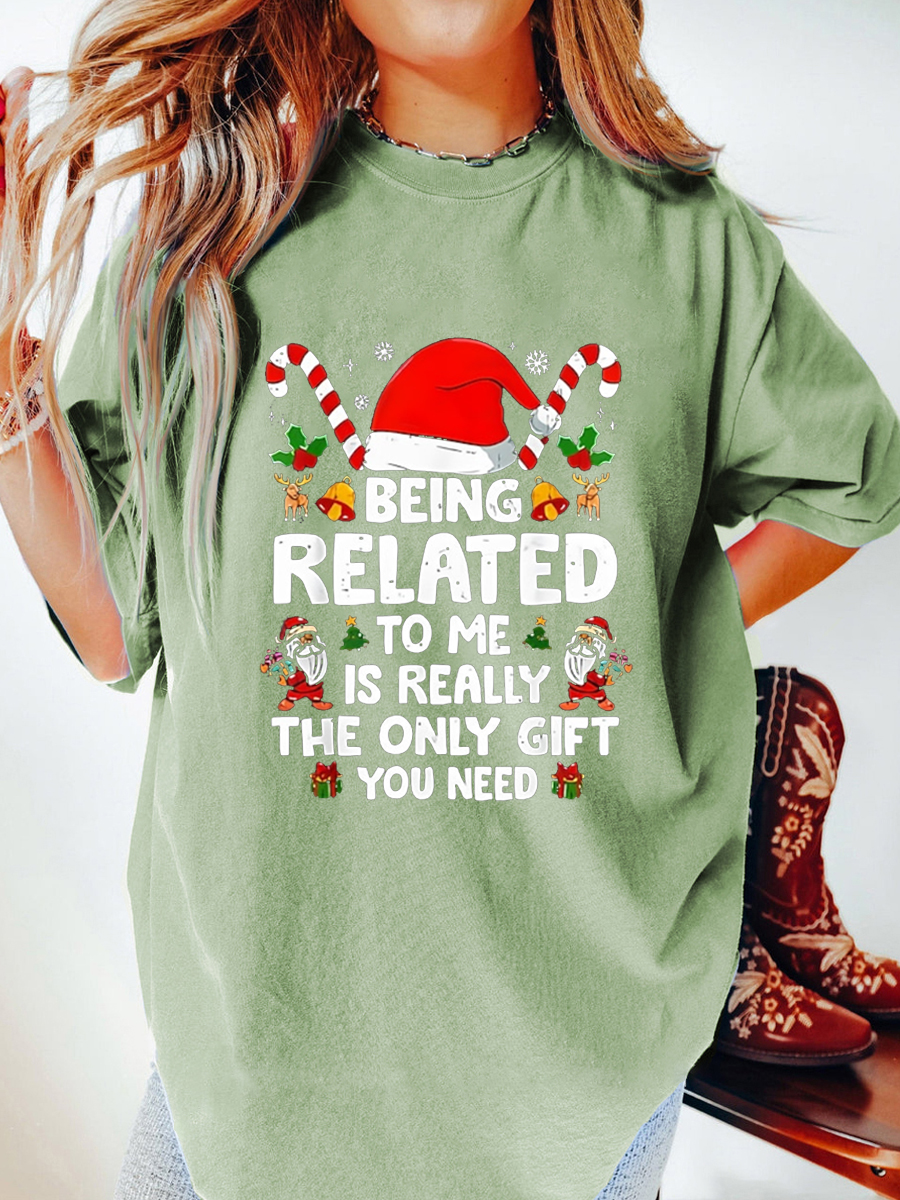 Vintage Being Related To Me Is Really The Only Gift You Need Oversize Graphic Tee