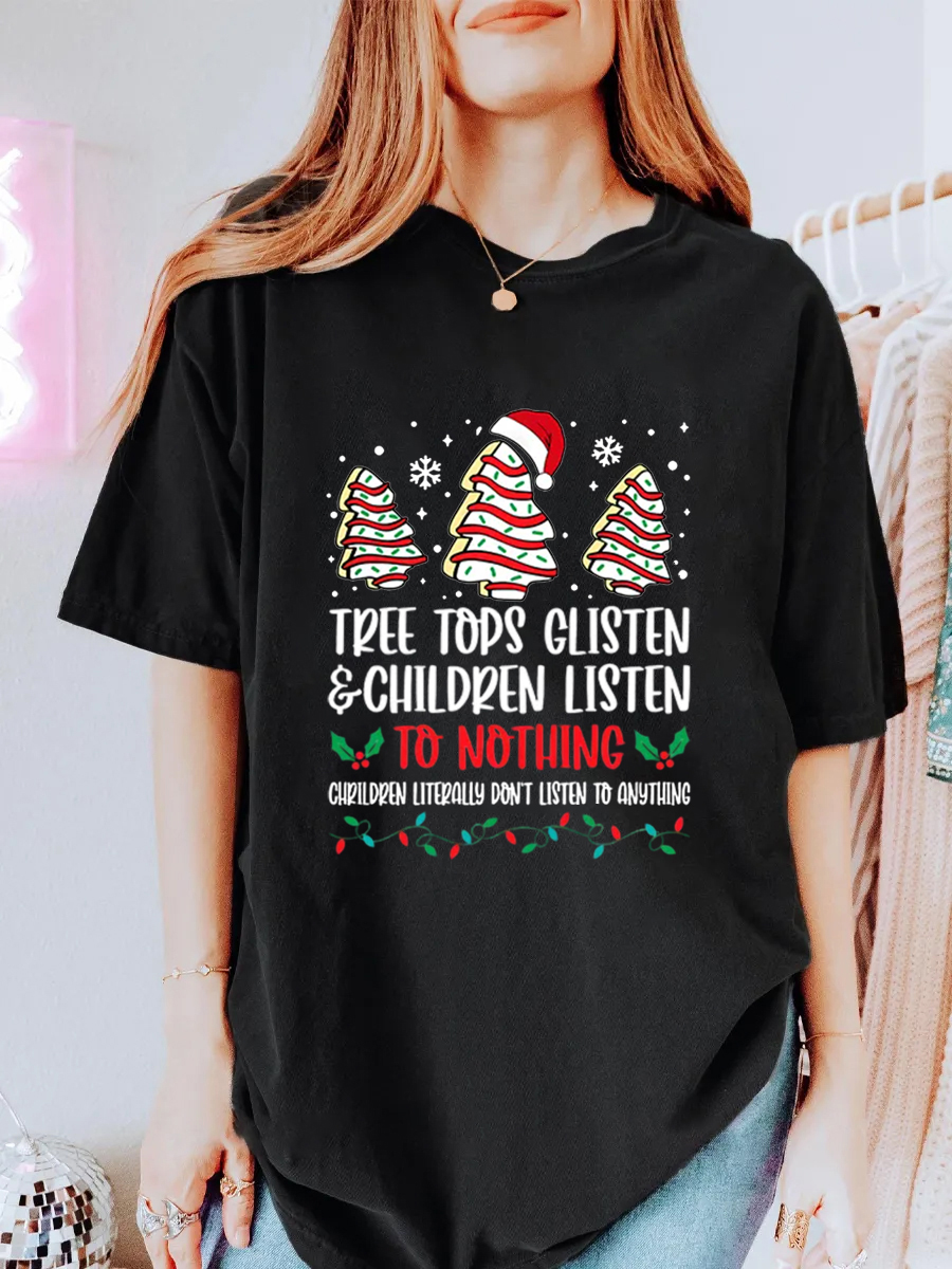 Vintage Tree Tops Glisten & Children Listen To Nothing Oversize Graphic Tee