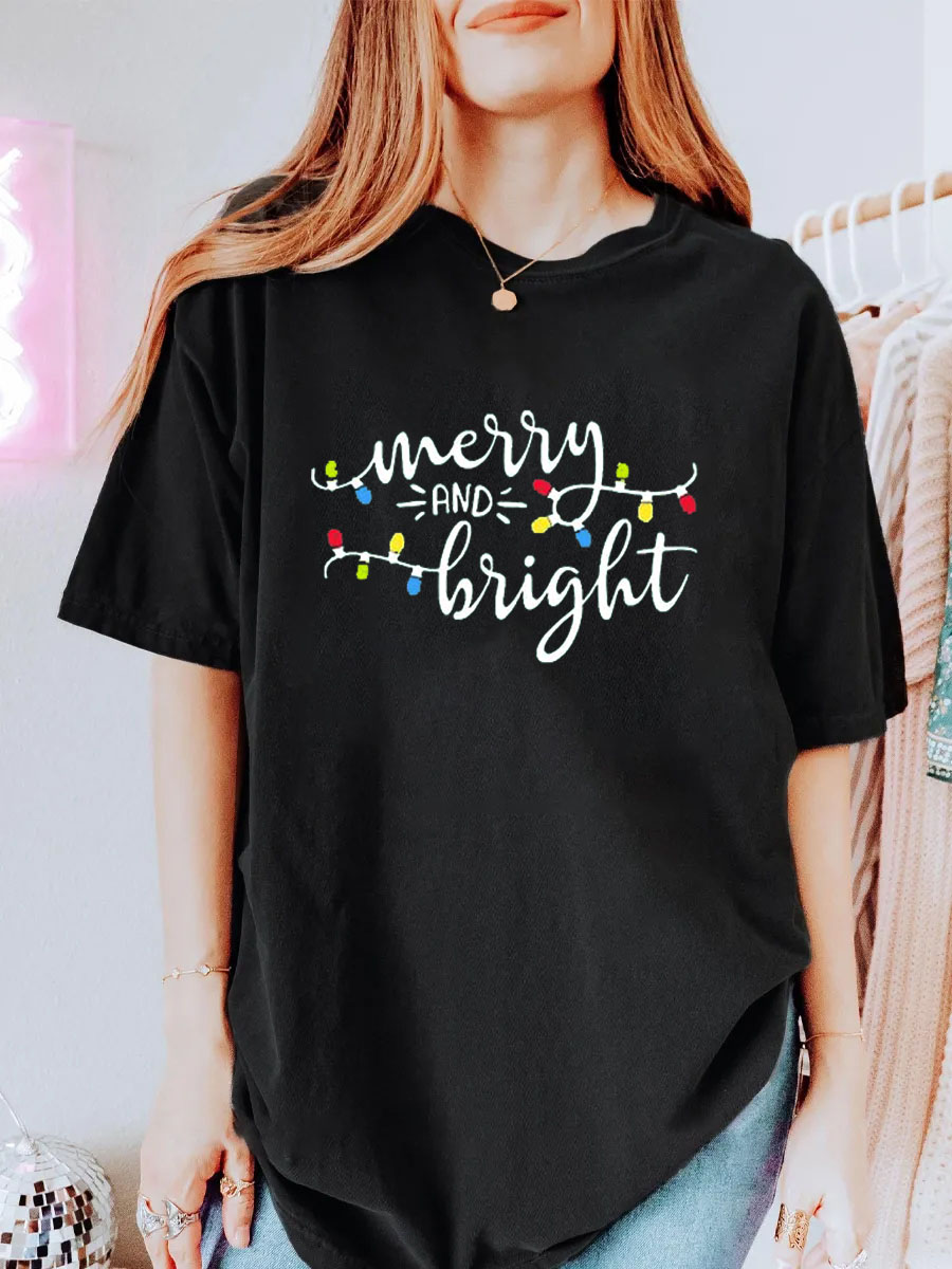 Vintage Merry Christmas Oversize Graphic Tee