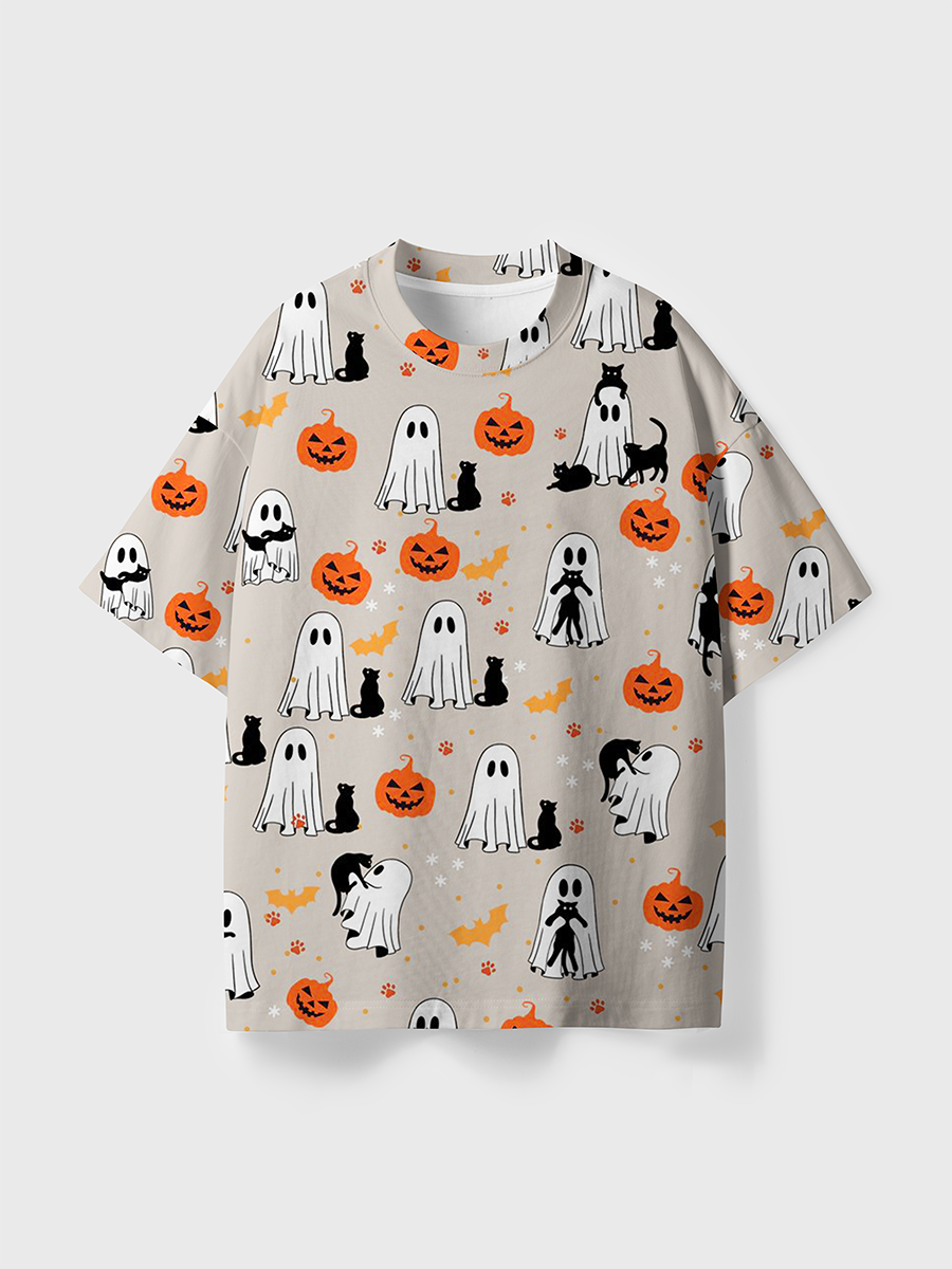 Vintage Neutral Cottage Halloween Minimal All Over Print T-Shirt