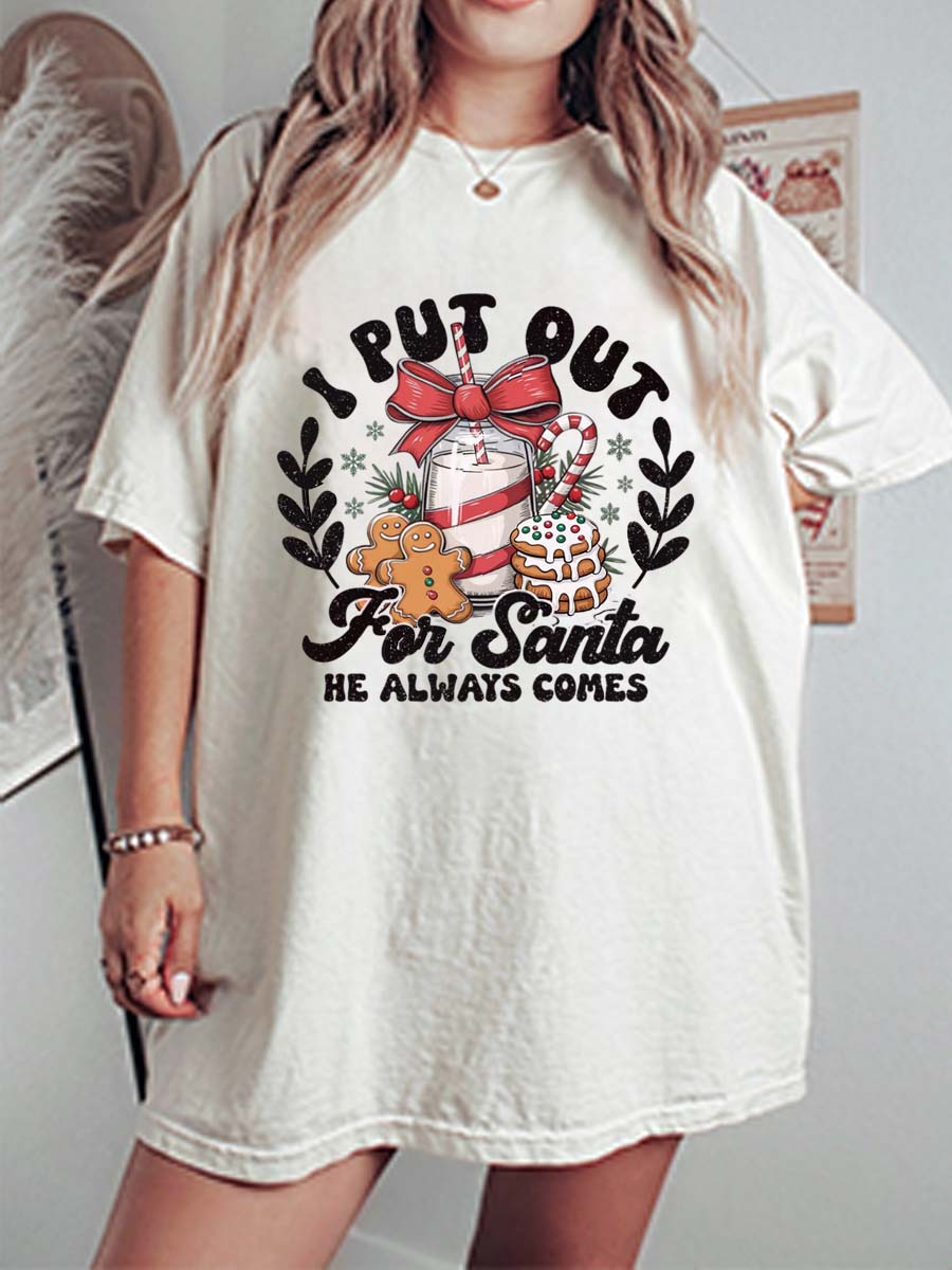 Vintage I Put Out For Santa Oversize Graphic Tee