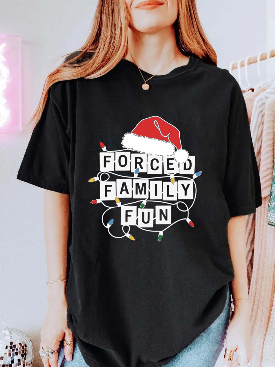 Vintage Forced Family Fun Oversize Graphic Tee